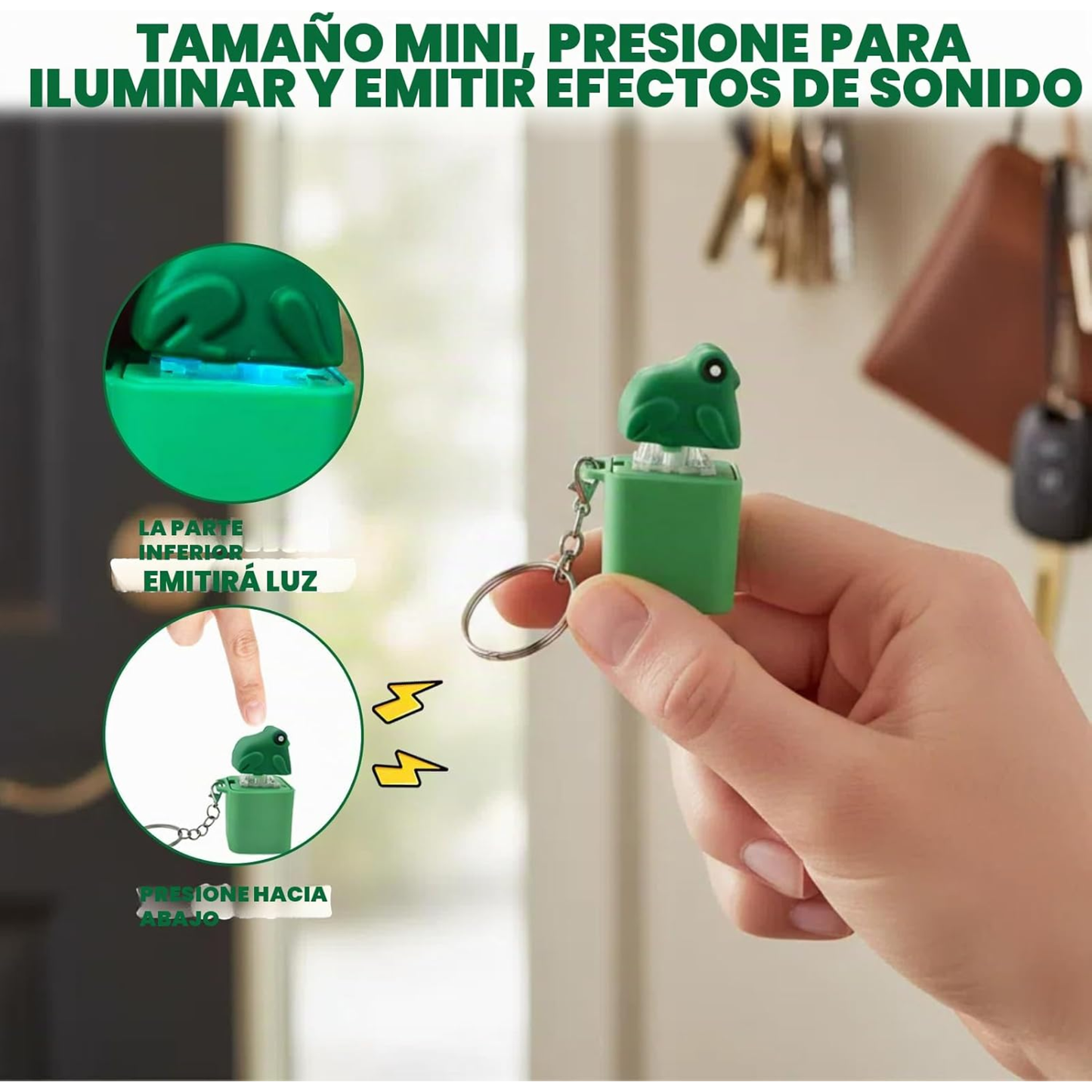 llavero antiestrés con sonido de rana