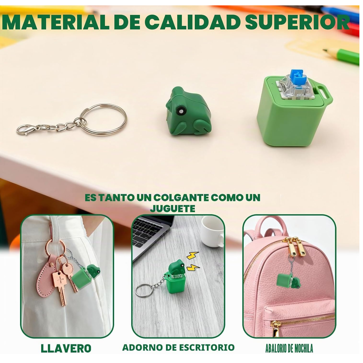 llavero antiestrés con sonido de rana